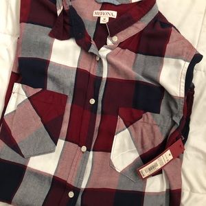 NWT Merona plaid button down